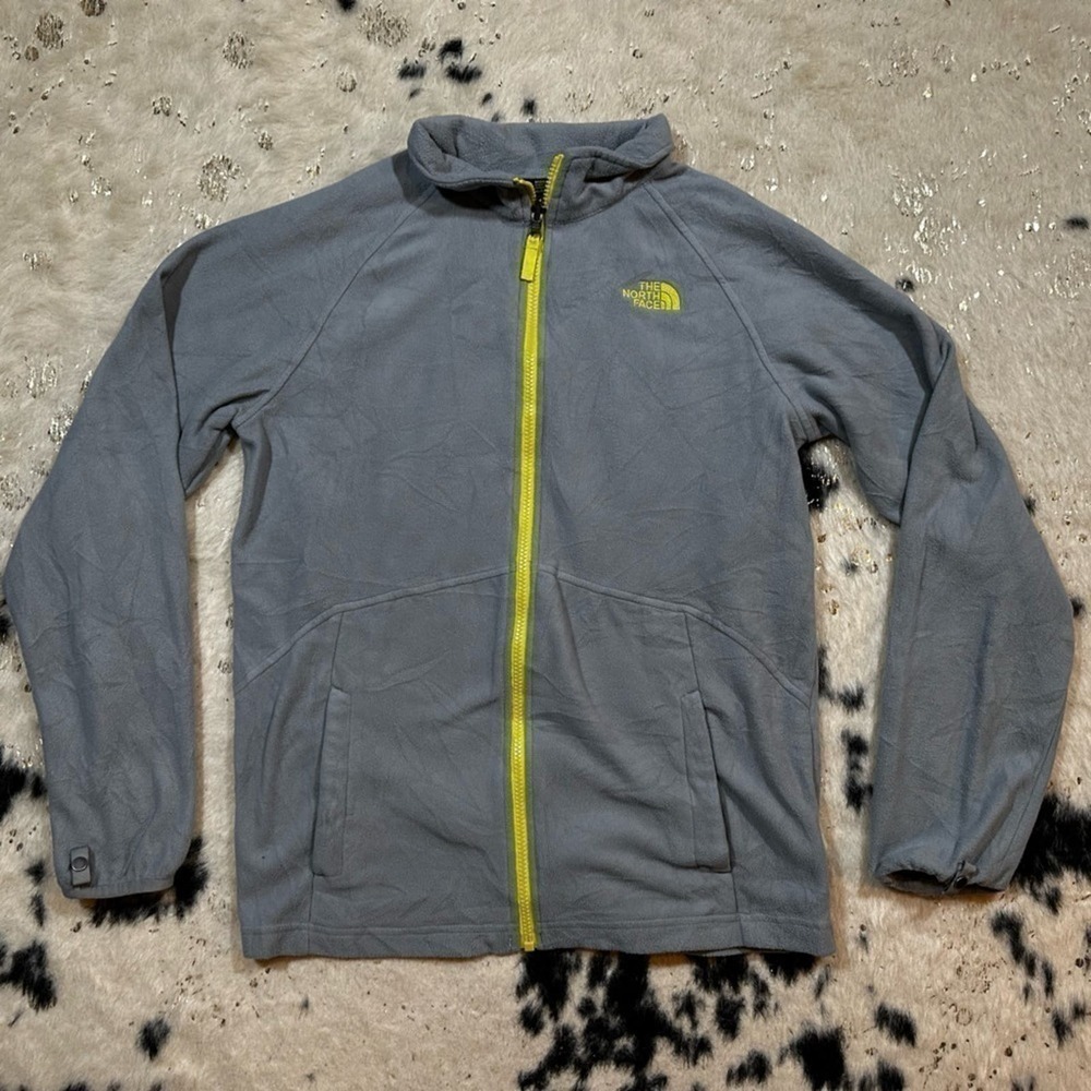 The North Face Boys Full Zip Gray Fleece Jacket Size XL 18/20